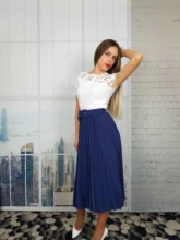 Falda plisada de longitud media para mujer, falda de cintura alta con cinturón, falda acampanada, estilo Ol, para otoño e invierno, 2020