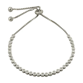 

KUTAYDAN 925 Sterling Silver 2mm Zirconia stone Watercourse Elevator Bracelet