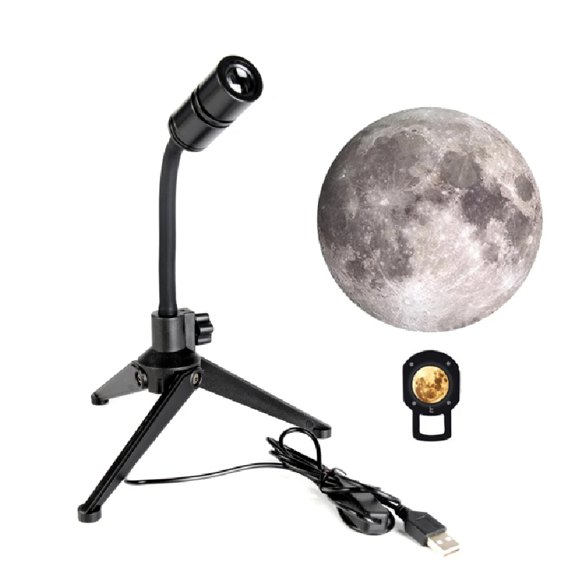 Starry Projector 2 In 1Moon Earth Projector Lamp 360° Rotatable Bracket USB Rechargeable Led Night Light Planet Projection Lamp bright night light Night Lights