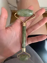 Rodillos de piedra de Jade para masaje Facial, Piedra Rosa de cuarzo Natural, para adelgazar la barbilla, estiramiento Facial, cuidado de la piel
