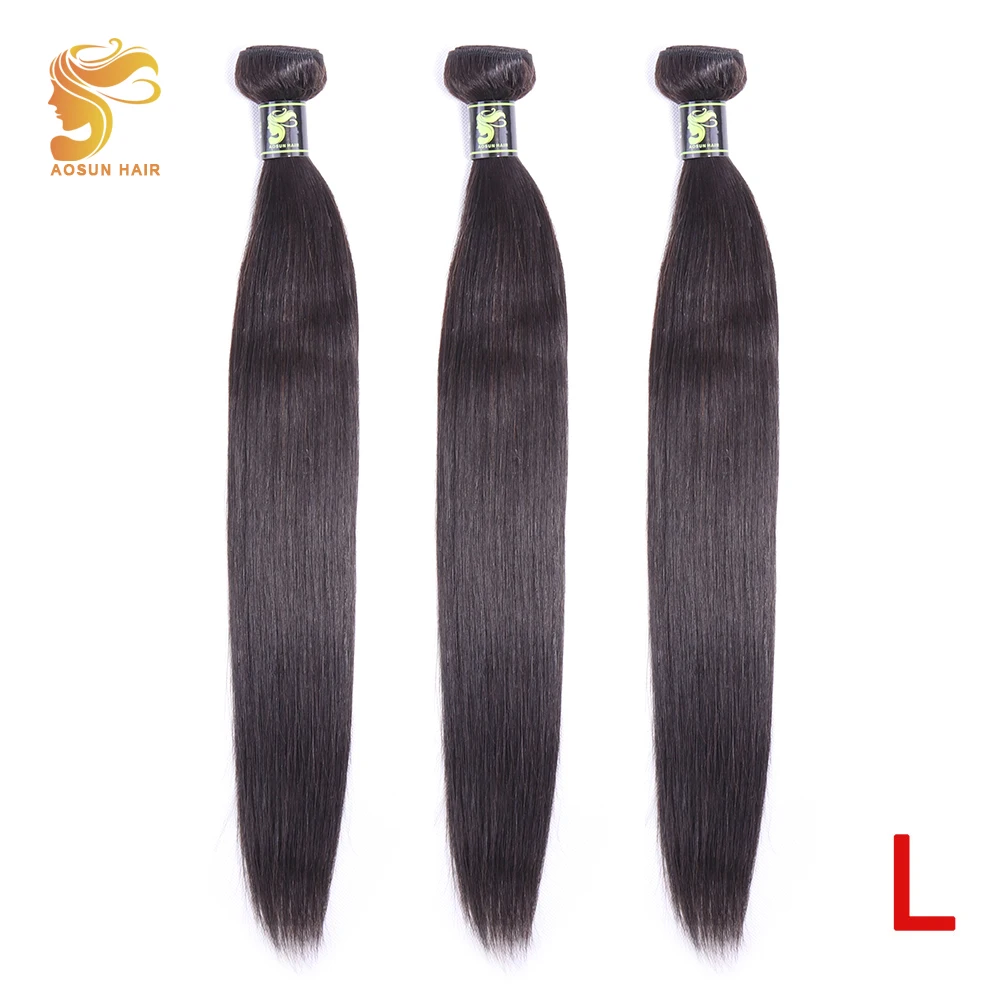 Special Offers Straight Bundles Hair-Extensions Human-Hair Aosun Weave Remy Nature-Color Brazilian qzKzOy8bV