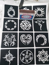 Glitter Templates Tattoo-Stencil Airbrush Small Flower Drawing Kids Women 1-Sheet Geometry