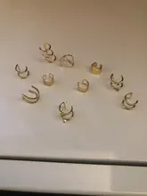 7 Uds. De pendientes de Clip para la oreja, sin perforación, con hojas de estrella dorada, para mujeres, accesorios de joyería para el cartílago falso Simple