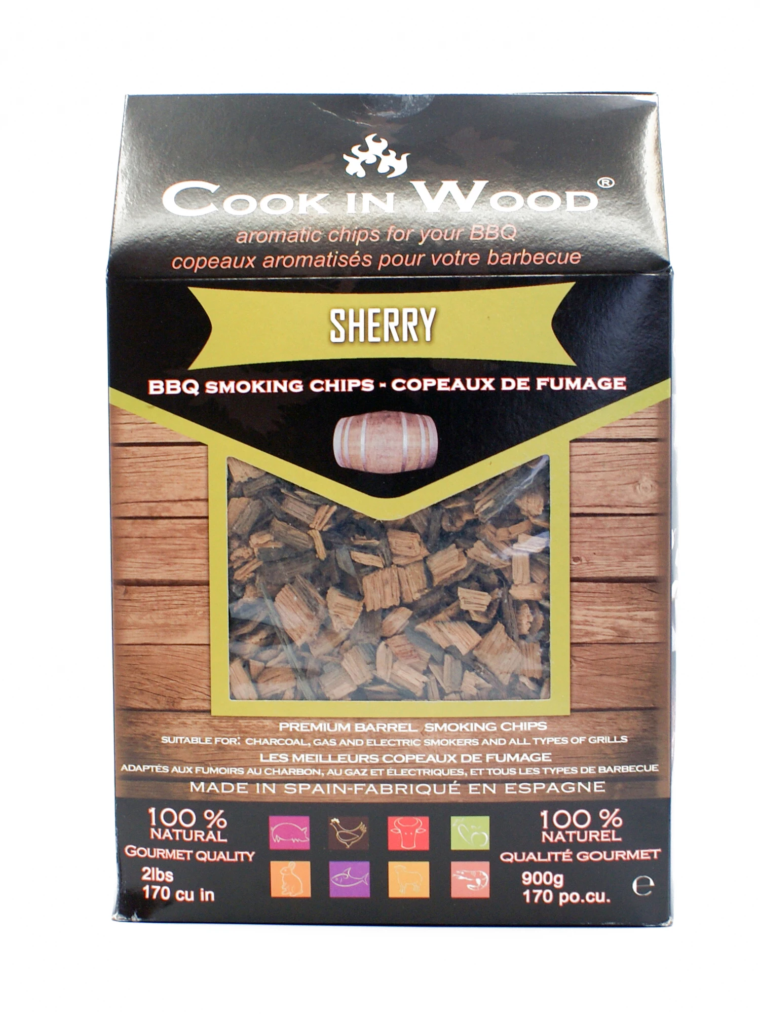 BBQ Food Smoking Wood Chips For Grill Smoke Box whiskey Barbecue Oak Chunks Cooking Smoking Flavor Sherry Wine 900 Grams bag afbeelding