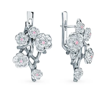 

Silver earrings with cubic zirconia sunlight sample 925