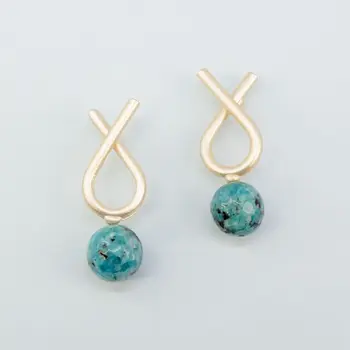 

Earrings jewelery curl (Lock-carnations, natural stone, blue) 54482