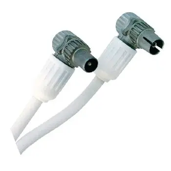 Cavo Coassiale Coassiale Maschio - Femmina Coax (IEC) Ad angolo 3.00 m Bianco