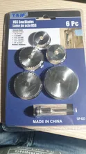 TASP-Juego de Mini hojas de sierra Circular, accesorios de herramientas rotativas de Disco de corte HSS para Dremel, Compatible con madera, plástico y aluminio, 6 uds.