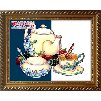 

Аж-1430 painting with rhinestones 'tea tradition '40*30 cm