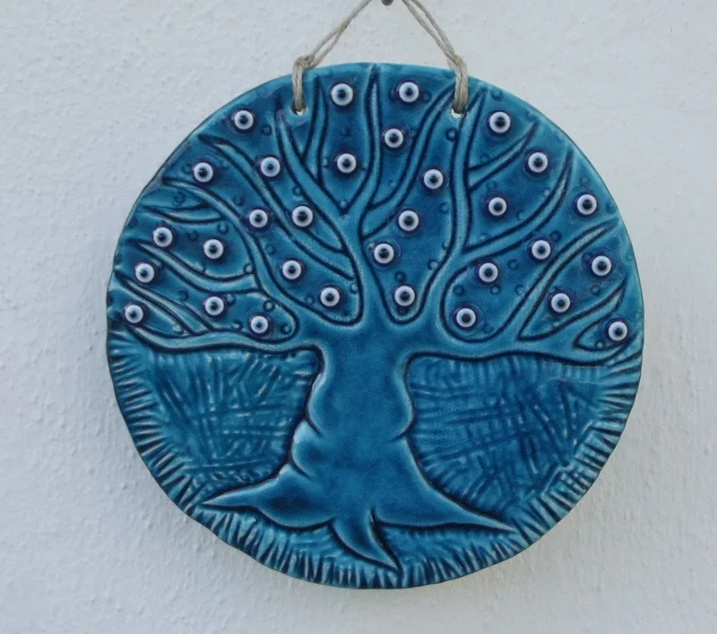

Handmade Ceramic Blue Life Tree Home Garden Balcony Tree Office Decoration Ornament Gift Products To Be