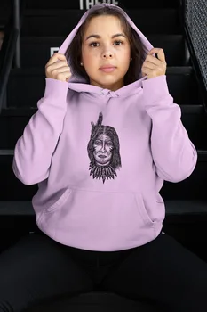 

Angemiel Wear Indian Skull And Crossbones Pink Women 'S Hooded Sweatshirt