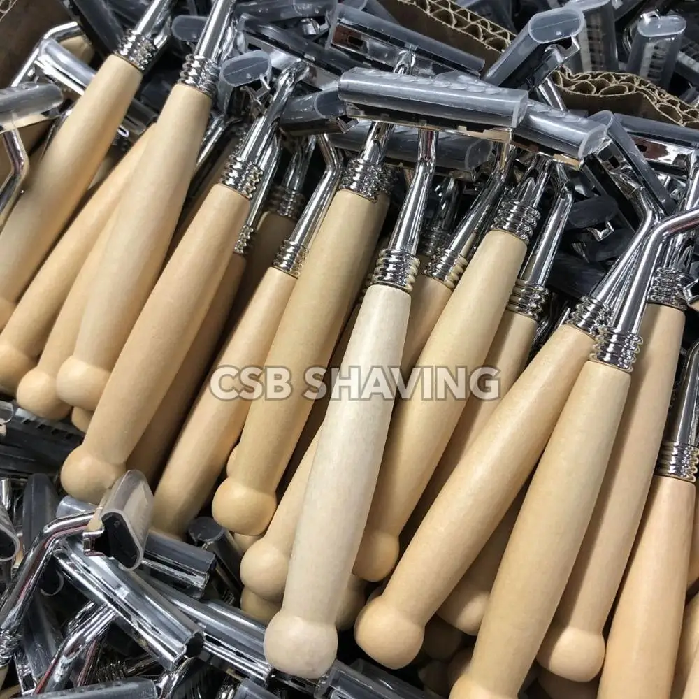 CSB 20 Pieces Twin Blades Wood Handle Shaving Razor Hotel Supplies 2-Layer Stainless Steel | Красота и здоровье