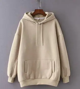 

SIL0900 fleece hoodie sweatshirts winter japanese fashion a001 oversize ladies pullovers warm pocket hooded