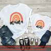 Fashion Family Look Mother and Daughter Family Matching Clothes Punk Mama Mini Princess T-shirt Tops For Mommy Kids 4