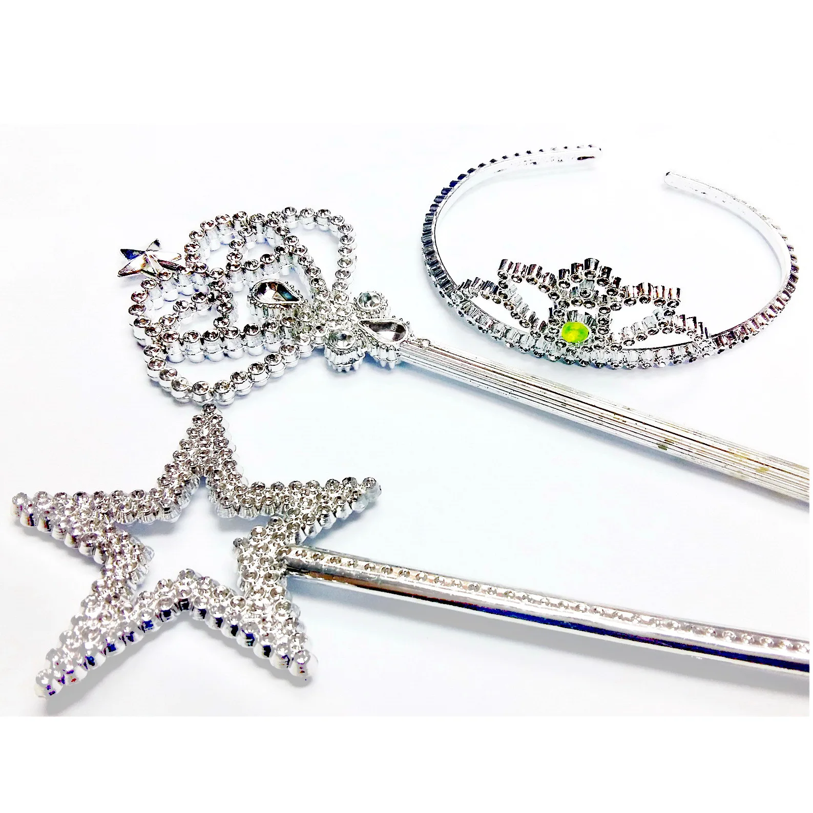 

Fairy Princess Wand set, Silver Magic Wand, Costume Set, Crown Tiara, Kids Party Favor, Dress up, Pretend, Costume, souvenirs