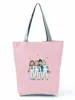 Cartoon Ladies Nurse Printed Handbag Foldable High Capacity Women Shoulder Bag Eco Reusable Shopping Bag Chic Travel Beach Bag 1