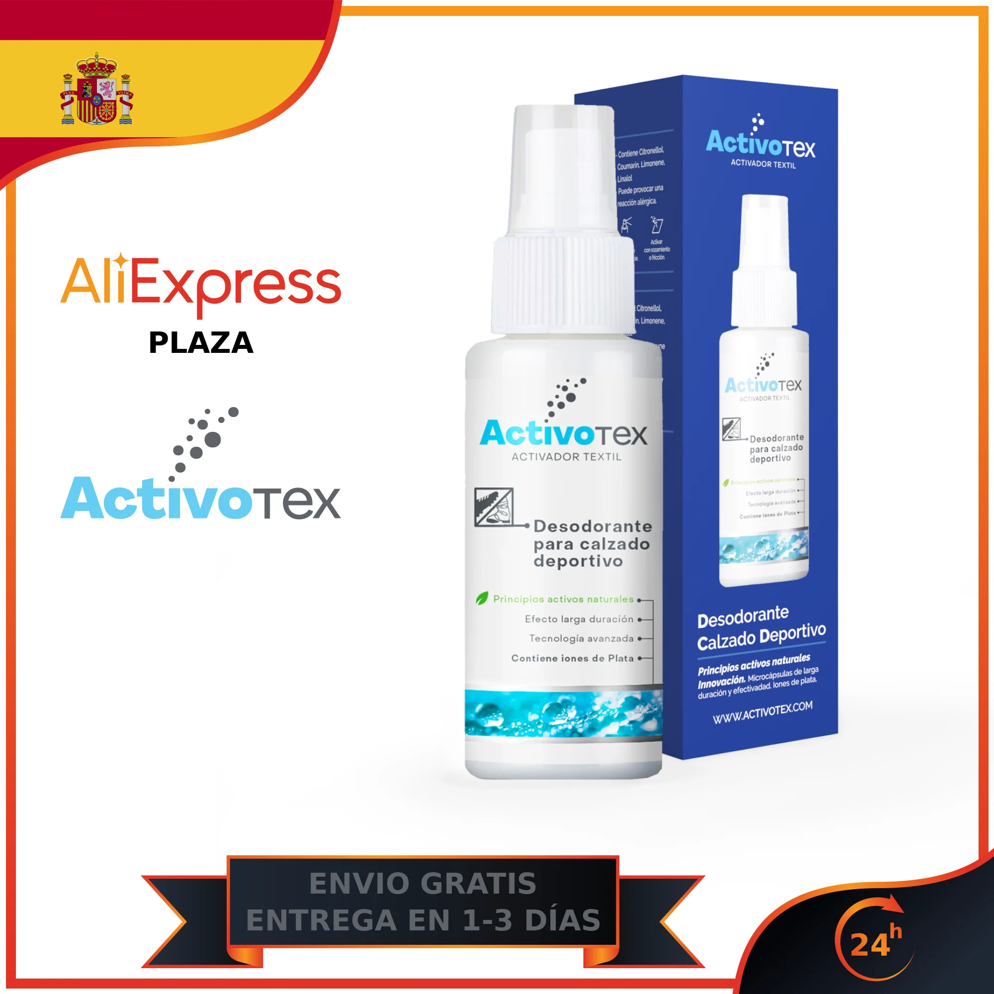 Deodorante scarpe sportive, scarpe, pantofole, stivali, Spray antiodore per  abbigliamento e tessuto, ACTIVOTEX Spray odore piedi calcio scarponi da