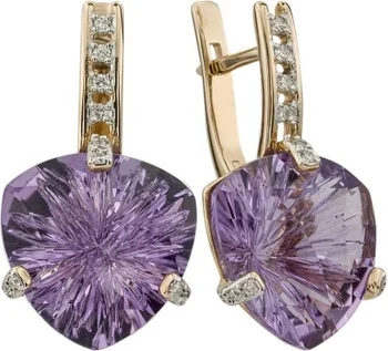 

Aloris earrings with amethyst and diamonds in red gold