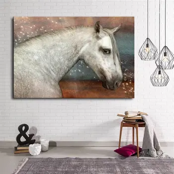 

White Horse Canvas Painting