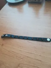 Pulsera gótica negra Punk para mujer, remache de punta cónica, brazalete de cuero negro, talla grande, Unisex