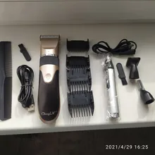 Cortadora de pelo profesional para hombre máquina de corte de cuchillas de cerámica, recargable, afeitadora cortadora de cejas