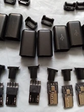10 unids/lote USB macho 5 Pin DIY Micro USB conector de la cáscara de plástico de Jack cola Sockect macho terminales