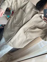 Outwear Jackets Long-Coats Camel ZXQJ Woolen Girls Chic Elegant Spring-Autumn Vintage Women