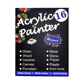

16 Colors Acrylic Drawing bullet Tip Marker Paint Pens for Wood Glass Rock Paper Mugs Ceramic Fabric graffito painting