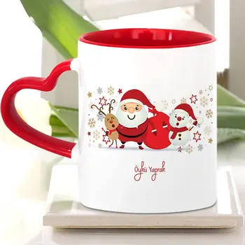 

Personalized Red Heart Mug Cup (Christmas Theme-5)