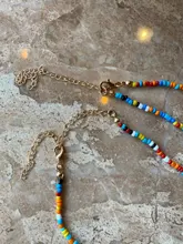 Collar de satélite multicapa con cuentas de arcoíris para mujer, joyería Bohemia hecha a mano, con personalidad