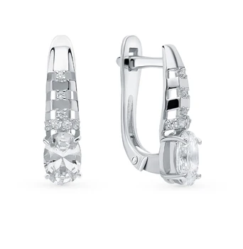

Silver earrings with cubic zirconia sunlight sample 925