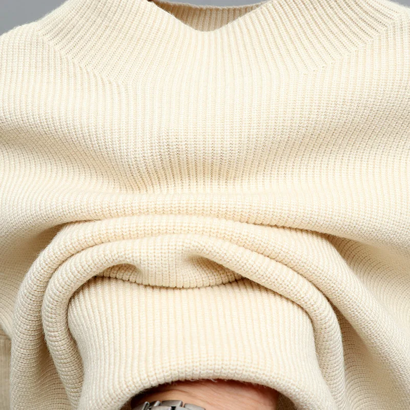 Obrix сладкий мягкий корейский модный Уличная свитер с высоким воротником легкий вязаный весенне-осенний Женский пуловер для повседневной носки
