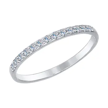 

White Gold Sokolov ring with cubic zirconia, fashion jewelry, gold, 585, women's male