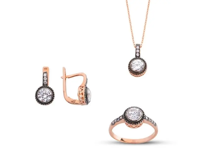 

New Simple Polite Diamond Workmanship 6 mm Zircon Silver Set Suit