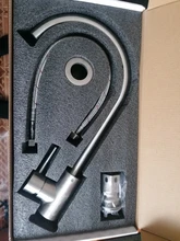 Kitchen Faucet Mixers Swivel-Basin Brushed-Process Frap Stainless-Steel Hot--Cold-Water