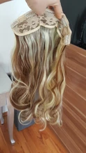 MANWEI-extensiones de cabello sintético para mujer, Clip largo y recto de una pieza, 5 Clips, pelo rubio falso, marrón y negro