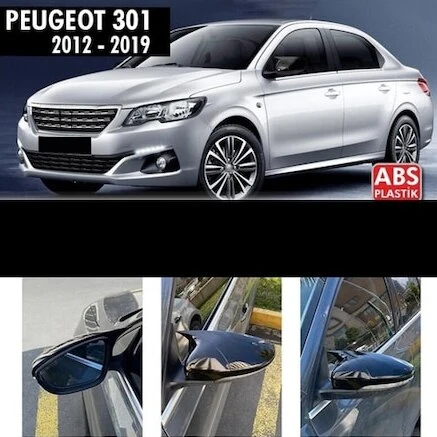 

For Peugeot 301 Batman Mirror Cover Piano Black 2 Pcs. Right-Left