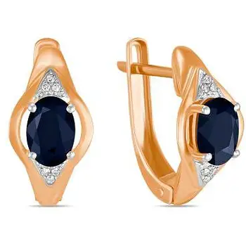 

Lucas gold earrings with sapphires and diamonds in red gold
