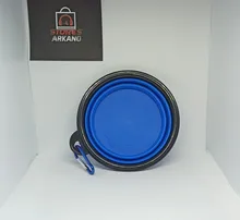 Taza plegable de viaje para alimentación de agua, contenedor portátil de comida para cachorros, para perros y gatos, bandeja de alimentación, 350ML