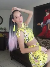 Coletero largo y recto de 22 pulgadas, extensión de cola de pelo sintética resistente al calor, Color degradado