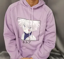 Hunter X Hunter Killua Sudadera con capucha Anime japonés mujer sudadera Sudadera con capucha Harajuku divertido de dibujos animados de manga larga Casual Overisze Sudadera con capucha