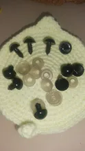 Lote de 10 unids/bolsa de tornillos y arandelas de plástico negro para ojos de juguete, cuentas de Ojos de seguridad con junta para muñecas de juguete DIY