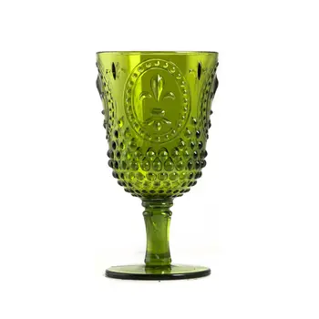 

Acrylic Green Flip embossed red wine cup engraving glass wine cup household water Cup drink Champagne Cup various color