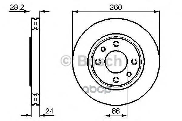 Диск Тормозной Peugeot: 406 95-04, 406 Break 96-04 Bosch арт. 0986478830