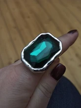 Anslow-anillos de compromiso de boda para mujer, accesorio Vintage de Cristal grande, tamaño ajustable, regalo para el día de la madre, joyería, LOW0051AR