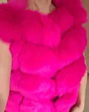 Fur Vest Coat Jacket Gilet Faux-Fox Winter Women Fashion Luxury Warm 4XL High-Quality