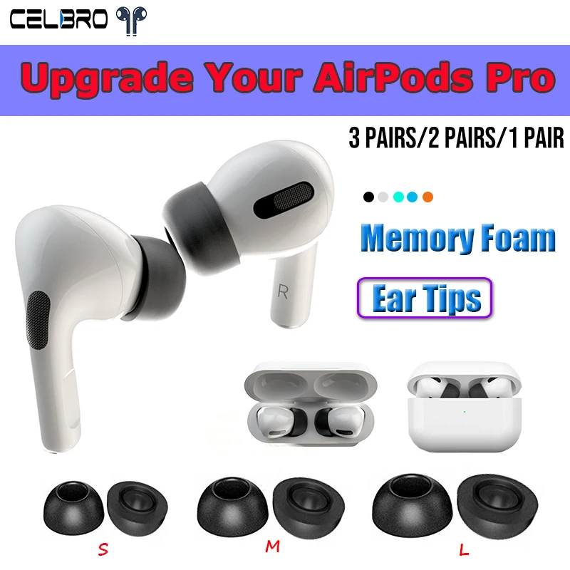 3/2/1Pair Memory Foam Tips For Apple AirPods Pro Ear Tips Foam Tips For