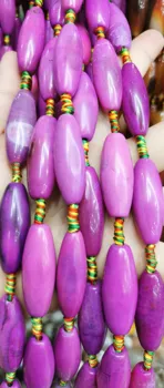 

40mm Natural agate stone,strand 16" brown grey-yellow-green-cherry pink -lemon oval/rice beads, gemstone DIY beads barrel focal