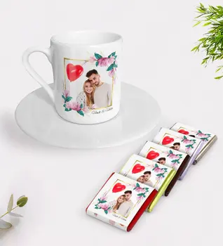 

Personalized Is Photo Turkish coffee Cup and Chocolate Gift Seti-30