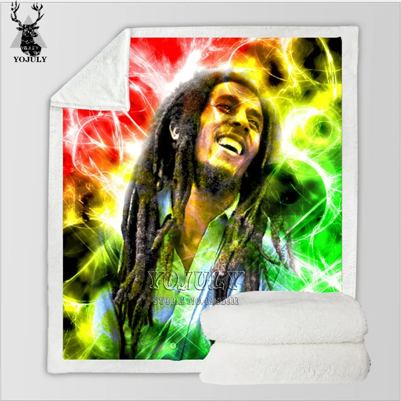 3d Print Reggae Singer Bob Marley Weed Thin Quilt Throw Bed